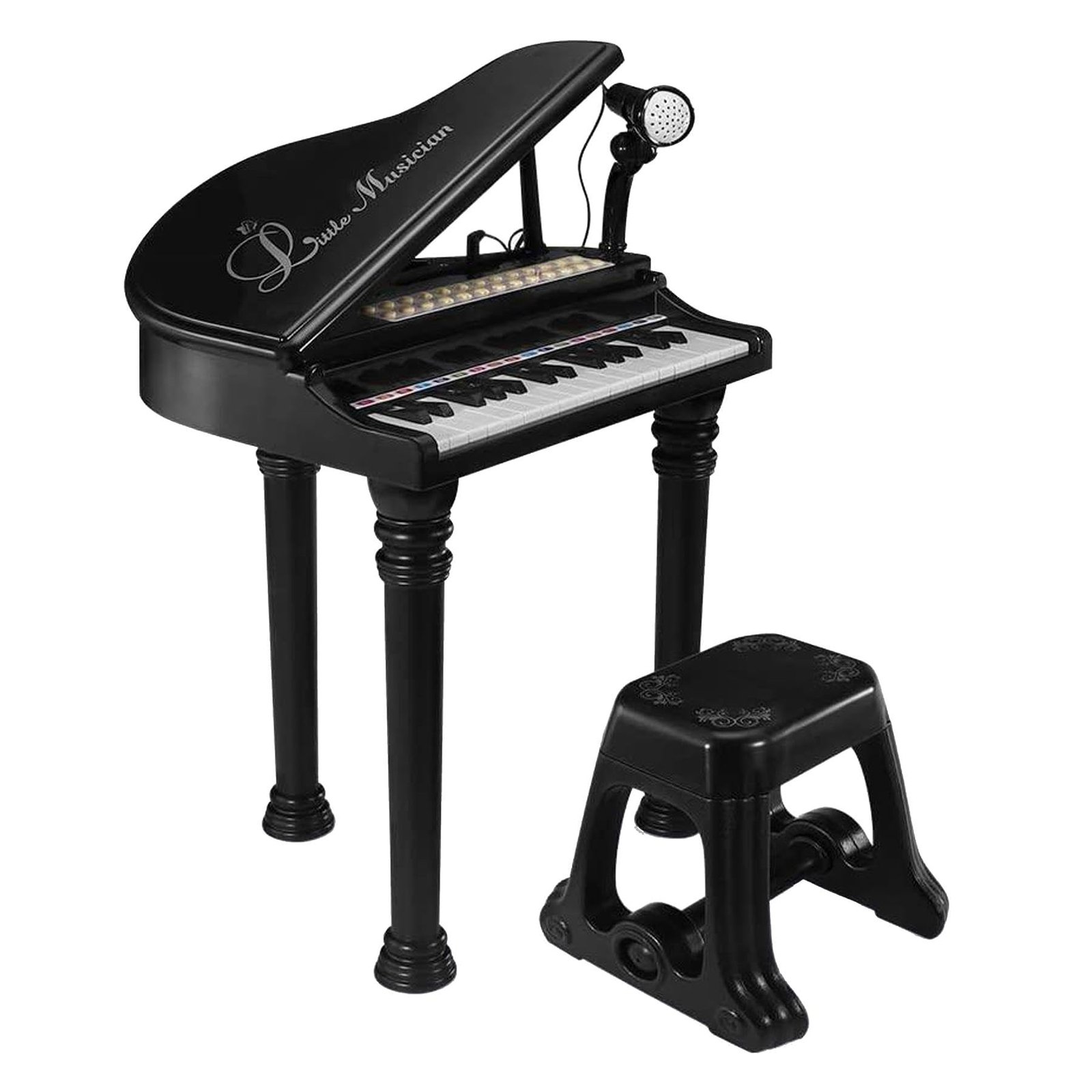 Piano with Chair - Black